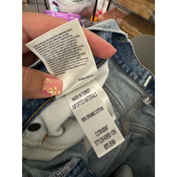 Agolde Women's Distressed 90s High Rise Straight Leg Jeans Size 25 - Picture 6 of 6